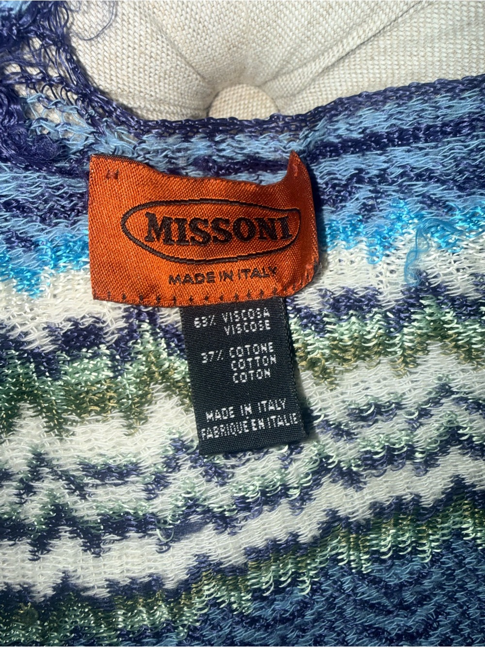 Vintage Missoni Orange Label Convertible Split Knit Poncho Scarf Shawl Wrap - Picture 9 of 12